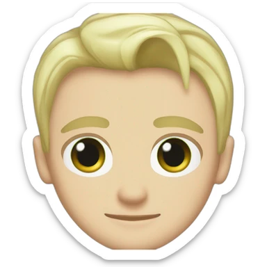 Draco Malfoy green eyes and blond hair whole face sticker