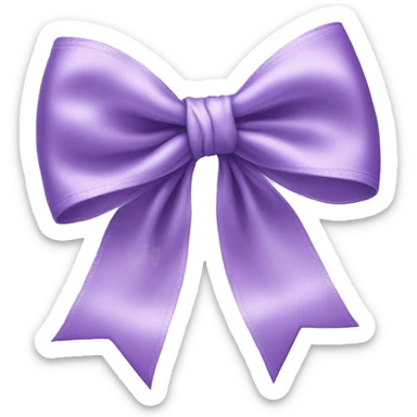 Realistic lilac silk bow sticker