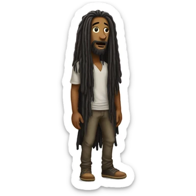 tall nonchalant dreadhead standing  sticker