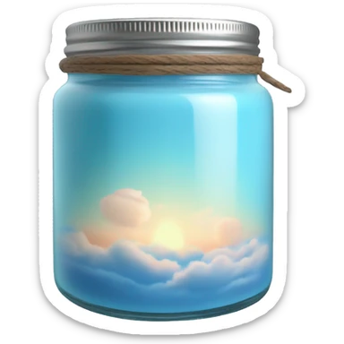 Aesthetic sky blue candle in jar sticker