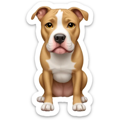 Tan and white pit bull  sticker