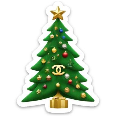 Chanel logo Christmas tree sticker