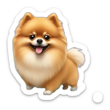 A Pomeranian, who goes down a slide sticker