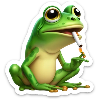 Frog smoking and speaking brasileiro sticker