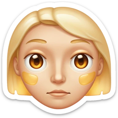 face with excessive oily shiny skin, unhealthy glow, greasy sticker