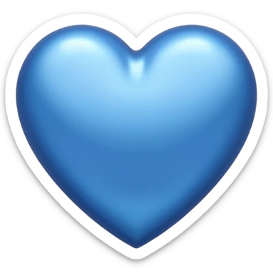heart with a metallic blue finish sticker