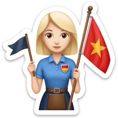 flat Flag holder woman sticker