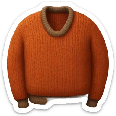 A cozy sweater with fall colors like orange, brown, and red sticker