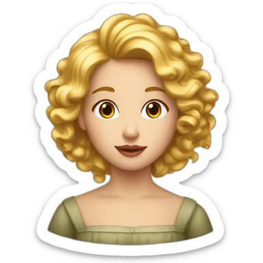 Une jeune fille aux cheveux bouclés blond vénitien sticker