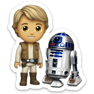 Luke Skywalker with R2-D2 sticker