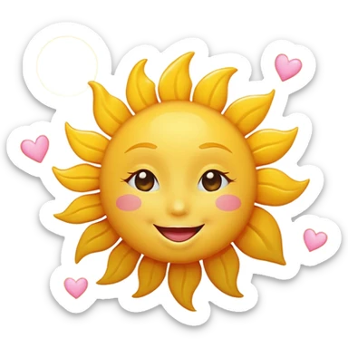Sun blowing a kiss sticker