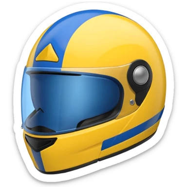 emoji capacete de moto azul (#1440FF) e com detalhes amarelo (#FFA814) sticker