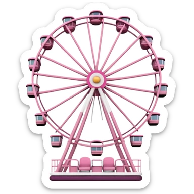 mix light pink dark pink and white theme park Ferris wheel sticker