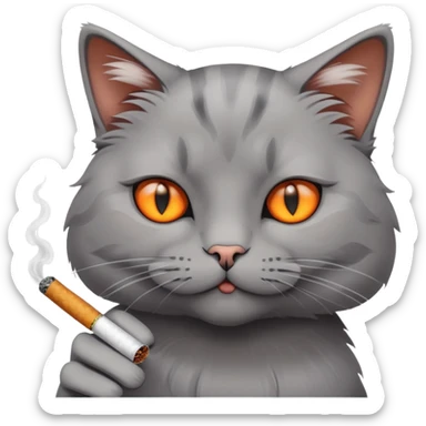 Cat smoking cigarette sticker