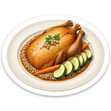 Backed turkey breast with buckwheat and stewed vegetables (zucchini, carrots) sticker