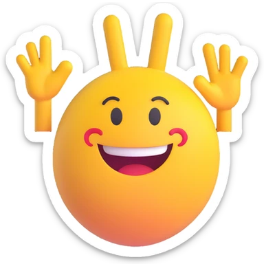 3D smiley emoji, round shape, waving hand, with the text "sziaa" sticker