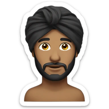 Black Arab turban sticker