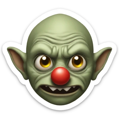 goblin with clown nose sticker