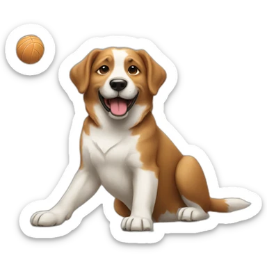dog-spiking-volleyball sticker