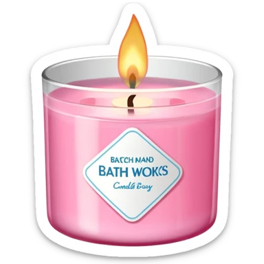 super realistic pink bath and body works candle  sticker