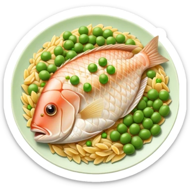 Tilapia with orzo peas and potato sticker