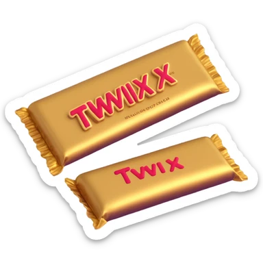 Twix candy bar with gold wrapper sticker