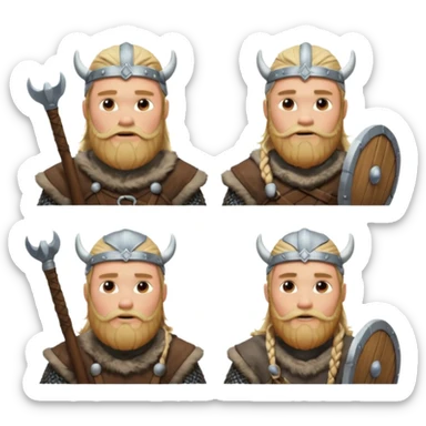 bana kick yayınları için sakallı sarışın viking abonelik rozeti oluştur 1. seviye olanın ekipmanları tahta olsun 2. seviye olanınkiler gümüş olsun 3. seviyeler savaşçı gibi görünsün 4. seviyeler berzerker gibi görünsün  sticker