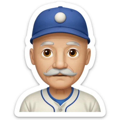 viejo pelon bigote gorra beisbol sticker