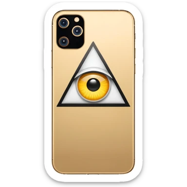 Gold iPhone 16 Pro Max, replace apple logo with all-seeing-eye logo backview sticker