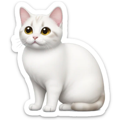 White munchkin cat standing sticker