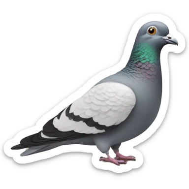 Pigeon sitting at table  sticker