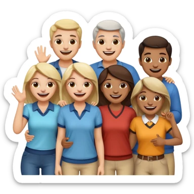 a gathering scene / costume is casual sticker