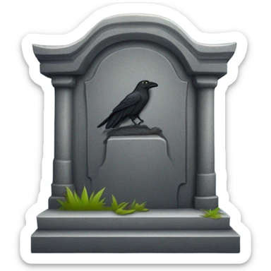 Tombstone with crow  sticker