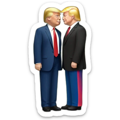trump-and-putin-kissing,-lgbtq+ friendly, positivity, inclusiveness sticker