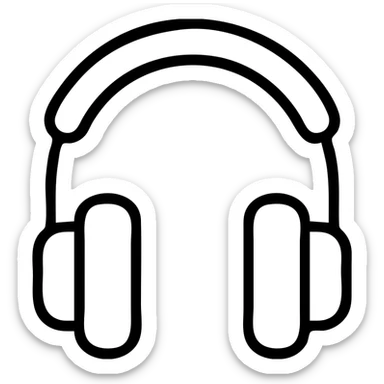 outlined headphones icon sticker