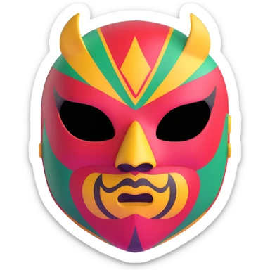 vibrant mexican luchador mask sticker