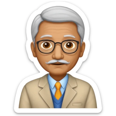 old indian male teacher sticker