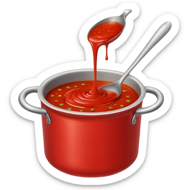 pentola con sugo da mescolare sticker
