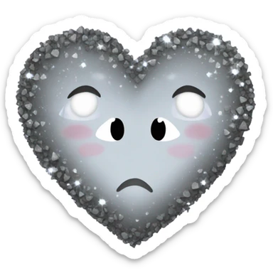 Sparkly gray heart sticker