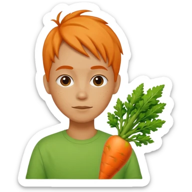 green carrot with shirt sticker
