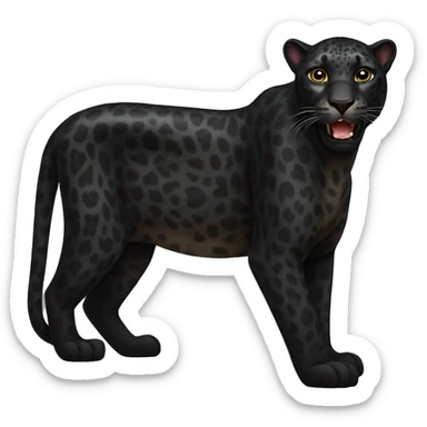 Black leopard sticker
