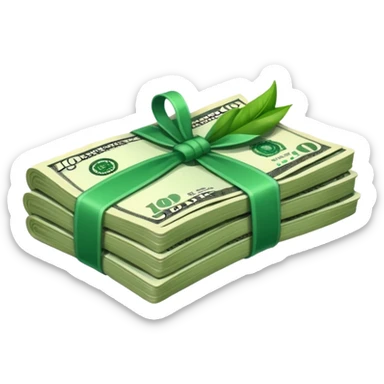 dollars paper money bundle sticker