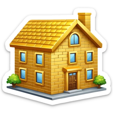 A gold brick house sticker