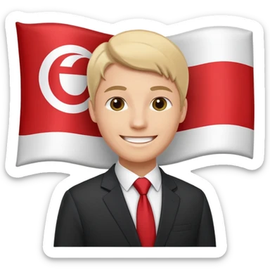 person - company - nation sticker