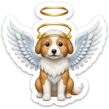 Dog with angel sticker