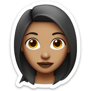 Tattooed woman with long straight burgundy hair sticker