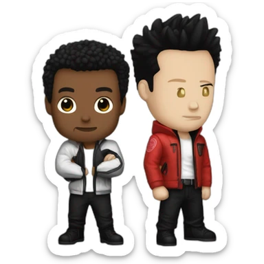 fight club the narator and tyler from fight club (white) tyler (red jacket) narator (black costume) sticker