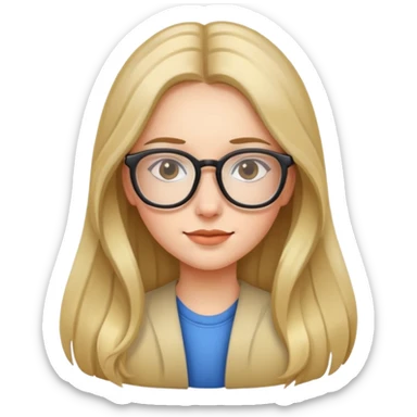 girl with glasses and long hair sticker