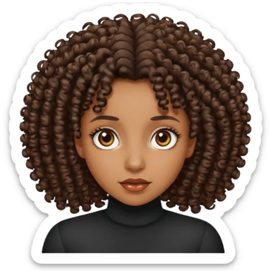 black female specializing in many things with curly hair sticker