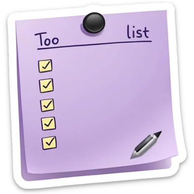 pale purple sticky note with to do list sticker